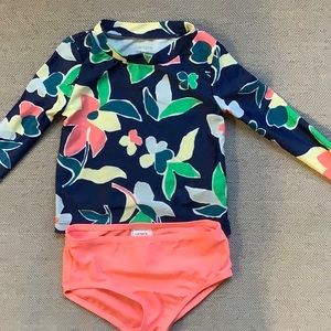 Toddler Girl’s Swim Rash Guard & Bottom Set
